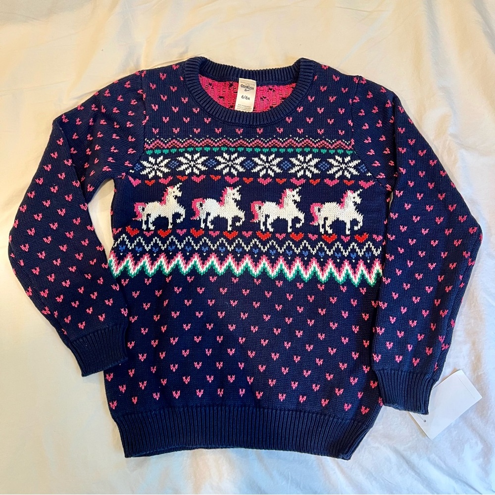 OshKosh B'Gosh Unicorn Fair Isle Sweater